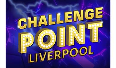 Gold text saying 'Challenge Point Liverpool' with a purple background