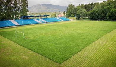 Empty rugby field