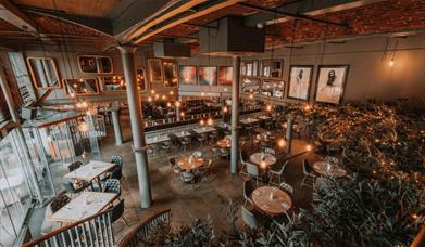 The mezzanine at Gusto Italian overlooking the wider restaurant.
