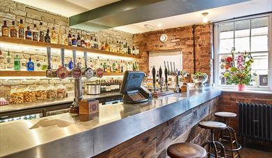 The bar inside the Lady of Mann pub
