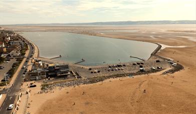 Aerial shot of West Kirby Marine Lake