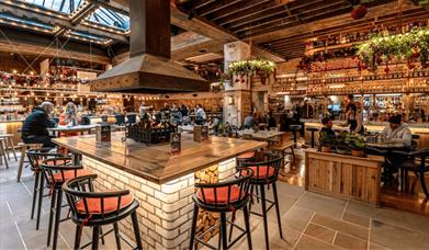 Albert's Schloss bar and dining area.