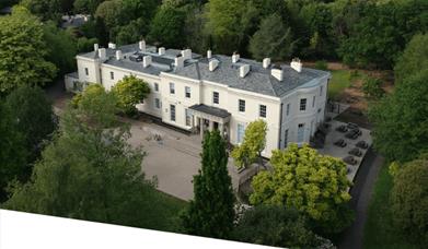 A birds eye view of the exterior building of The Reader at Calderstones Mansion House.